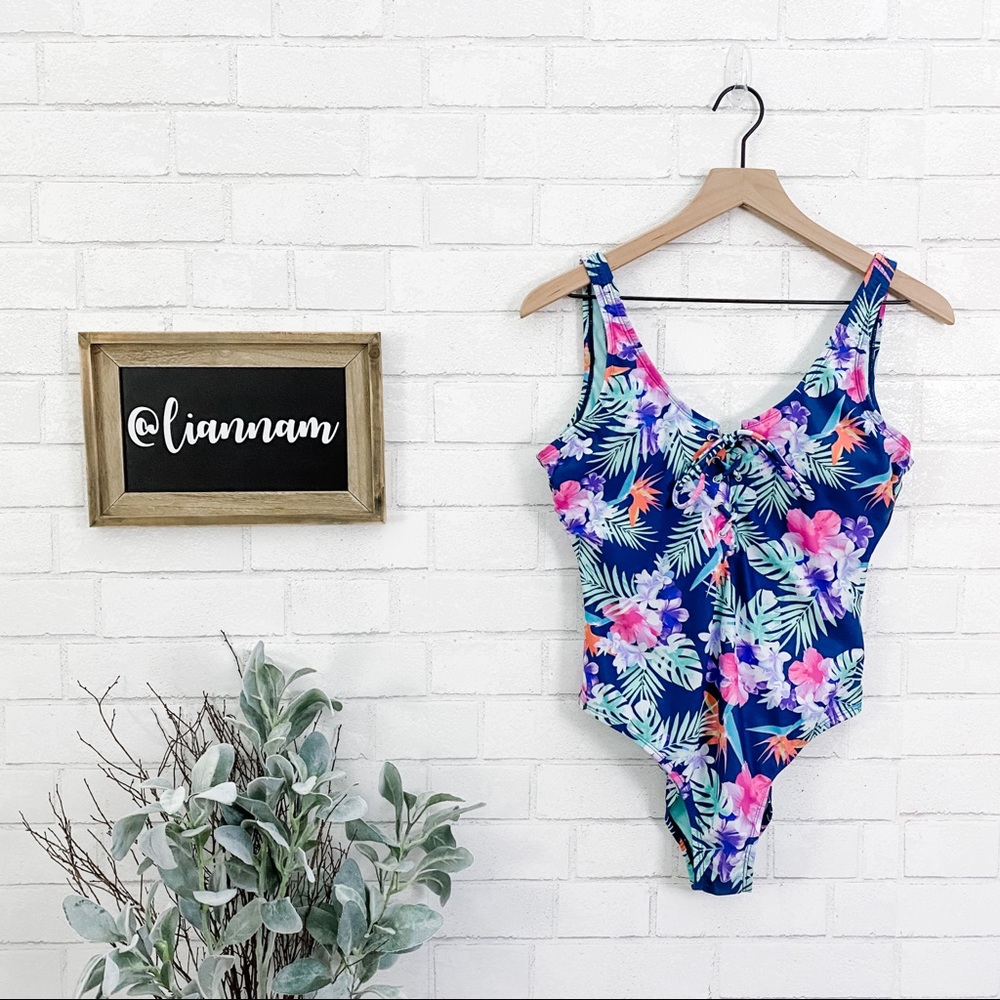 CALIFORNIA Sunshine One Piece Lace Up Swim Suit